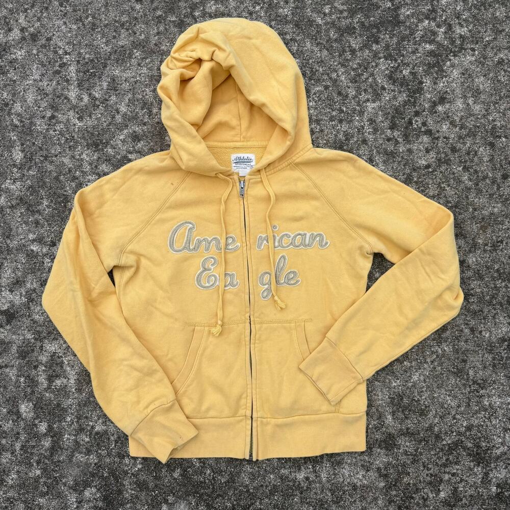 American Eagle Outfitters Yellow Zip Up Hoodie - Size Small